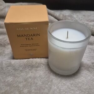 Aquiesse Mandarin Tea Scented Candle 9oz Soy Coconut Wax Frosted Glass Boxed
